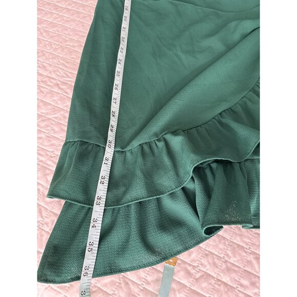 Green Ruffle Long Sleeve Dress XL - Picture 9 of 9